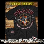 Army tričko s agresívným motívom - Peace firepower