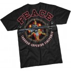 Army tričko s agresívným motívom - Peace firepower