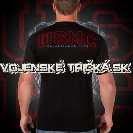 Military tričko - Usmc blue bulldog